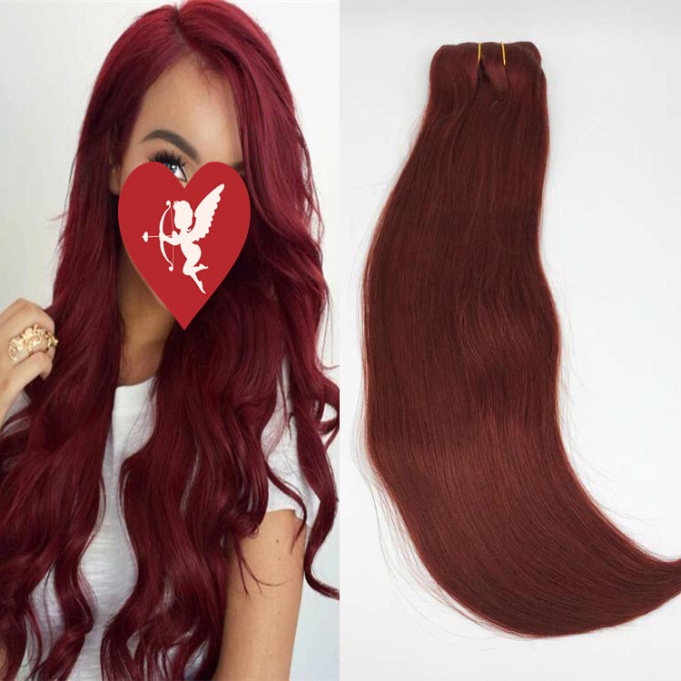 China straight clip in hair extensions factory professional manufacturer auburn colored YJ273